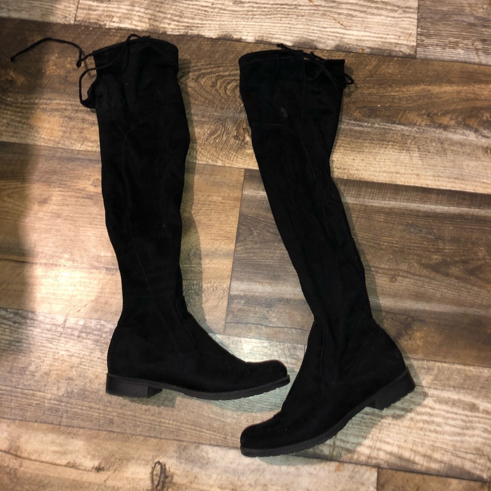 Tall soft black boots